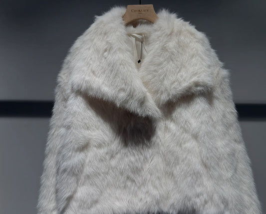 Large Collar Faux Fur Jacket