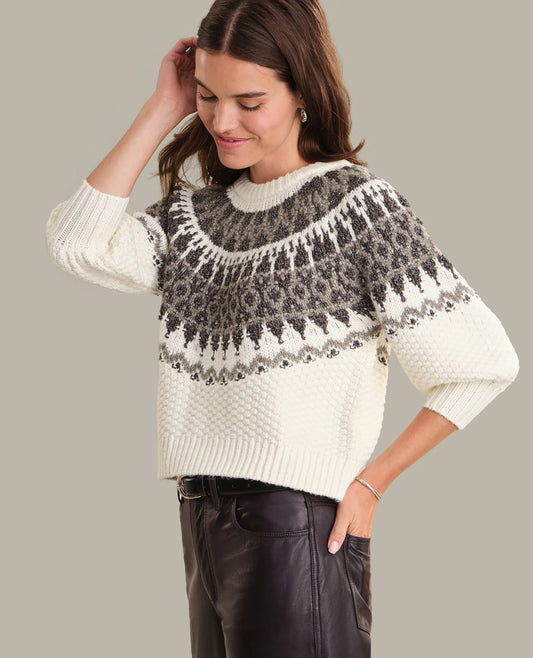 Alora Puff Sleeve Fair Isle Sweater