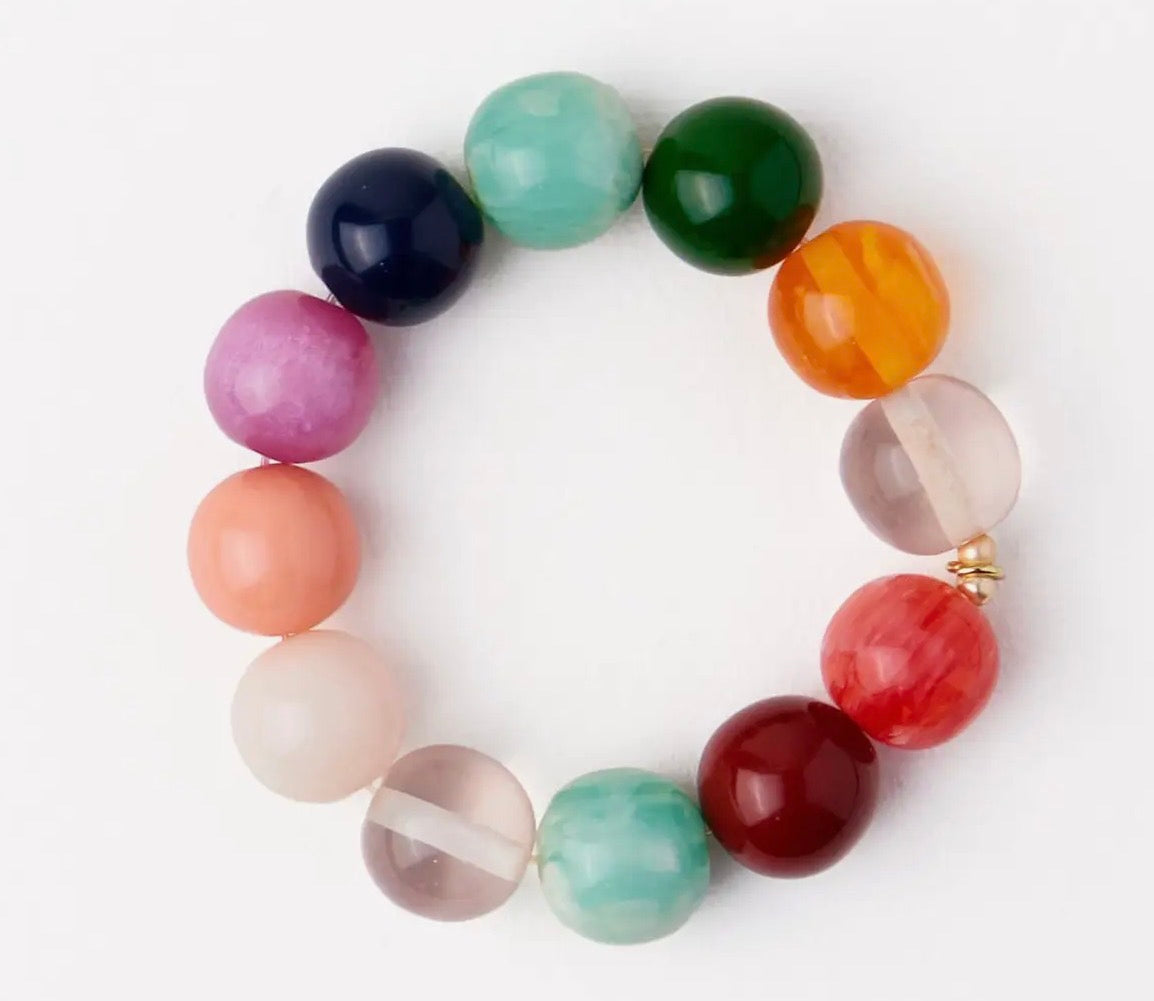 Cece Large Resin Bead Bracelet