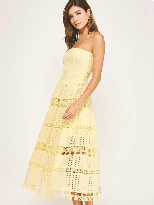 Eyelet Lace Tube Dress