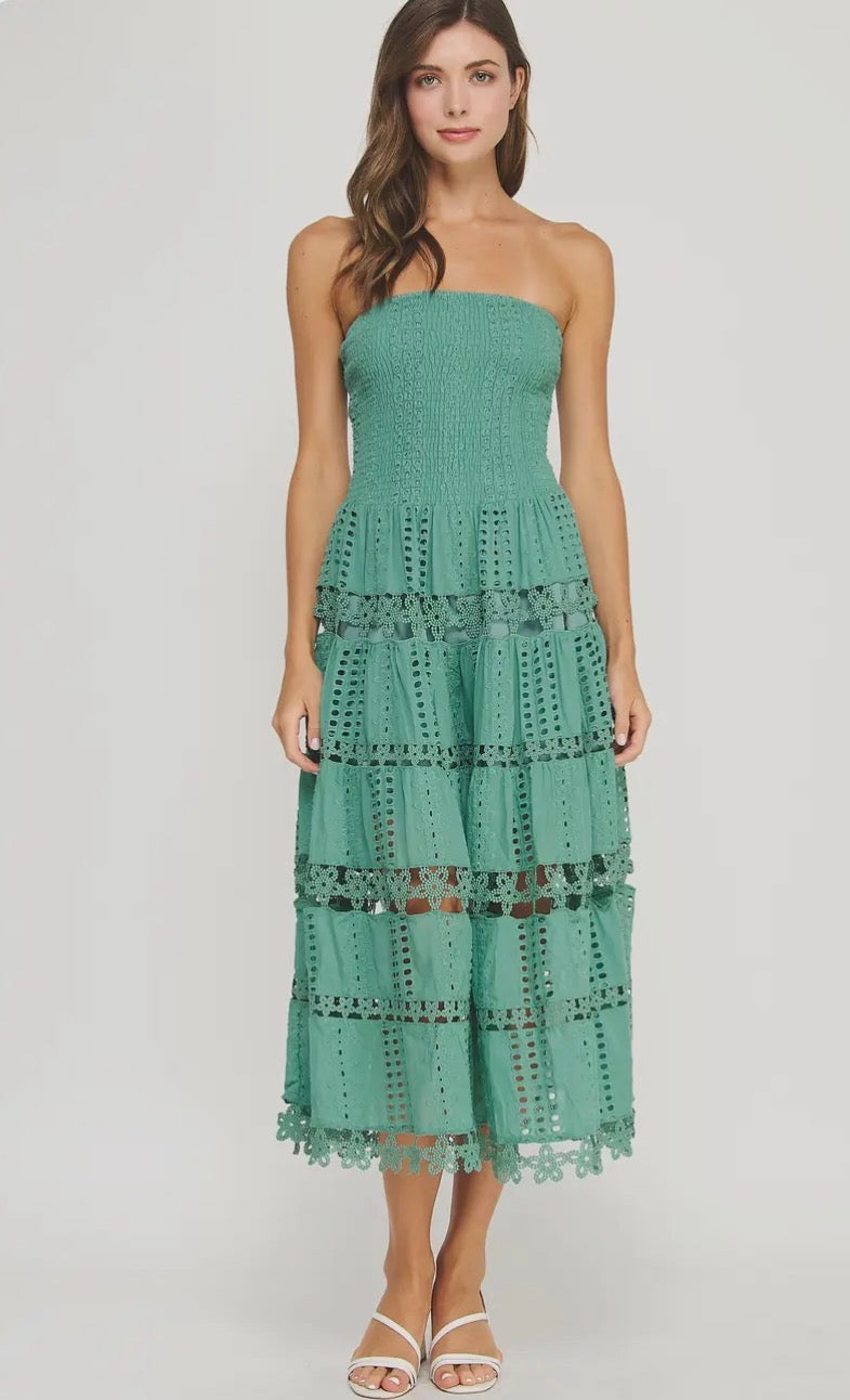 Eyelet Lace Tube Dress
