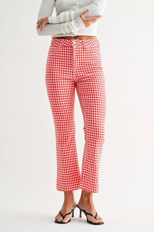Gingham Crop Flare