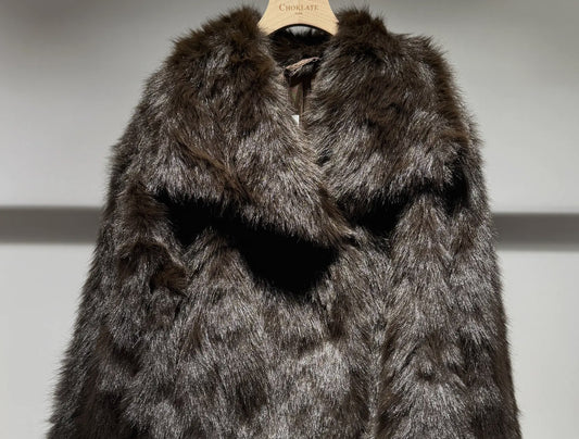 Large Collar Faux Fur Jacket