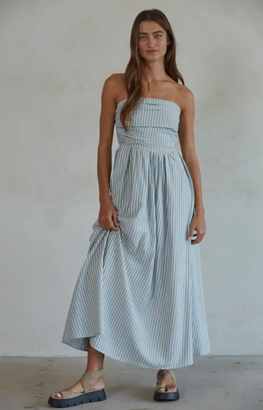 Strapless tube top maxi
