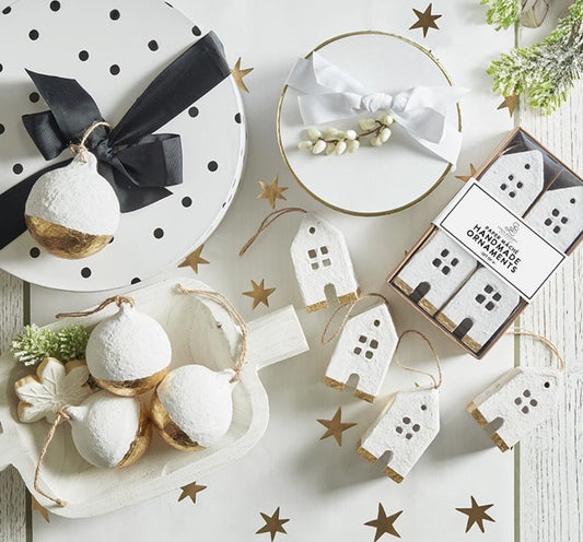 Paper Mache Gold Dip Ornament