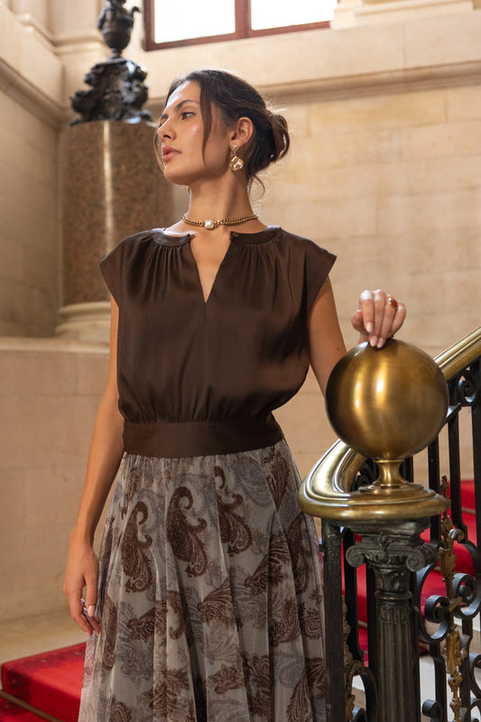 Silk Sleeveless Tie back Blouse