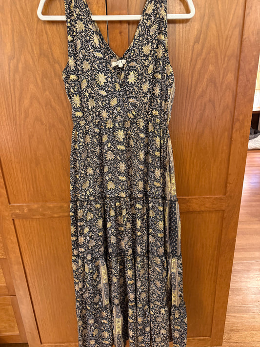 V-Neck Tier Maxi Dress
