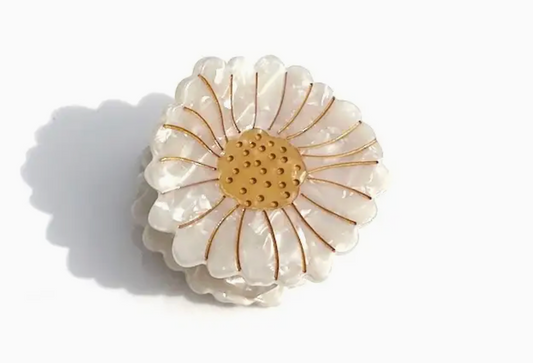 Hand-Painted Mini Daisy Claw Hair Clip | Eco-Friendly
